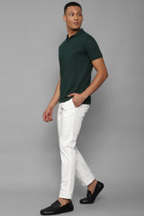Men's Green Casual Half Sleeves Solid Polo Tshirt