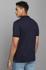 Men's Medium Blue Casual Half Sleeves Polo Tshirt