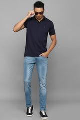 Men's Medium Blue Casual Half Sleeves Polo Tshirt