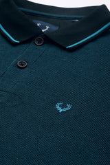 Men's Dark Green Casual Solid Half Sleeves Polo Tshirt