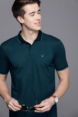 Men's Dark Green Casual Solid Half Sleeves Polo Tshirt