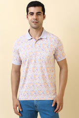 Men's Multicolor Casual Half Sleeves Printed Polo Tshirt