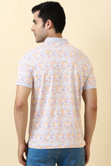 Men's Multicolor Casual Half Sleeves Printed Polo Tshirt