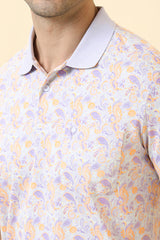 Men's Multicolor Casual Half Sleeves Printed Polo Tshirt