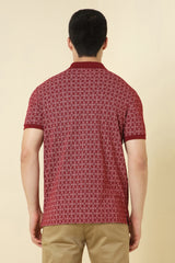 Men's Maroon Casual Half Sleeves Polo Tshirt