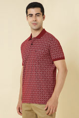 Men's Maroon Casual Half Sleeves Polo Tshirt