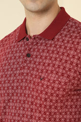 Men's Maroon Casual Half Sleeves Polo Tshirt