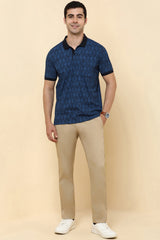 Men's Navy Casual Half Sleeves Polo Tshirt