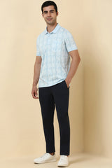 Men's Light Blue Casual Half Sleeves Polo Tshirt