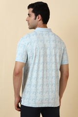 Men's Light Blue Casual Half Sleeves Polo Tshirt