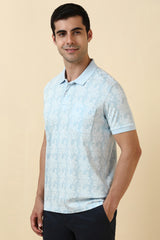 Men's Light Blue Casual Half Sleeves Polo Tshirt
