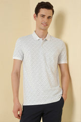 Men's White Casual Half Sleeves Polo Tshirt