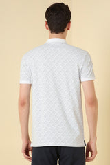 Men's White Casual Half Sleeves Polo Tshirt