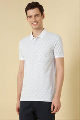 Men's White Casual Half Sleeves Polo Tshirt