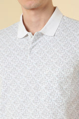 Men's White Casual Half Sleeves Polo Tshirt