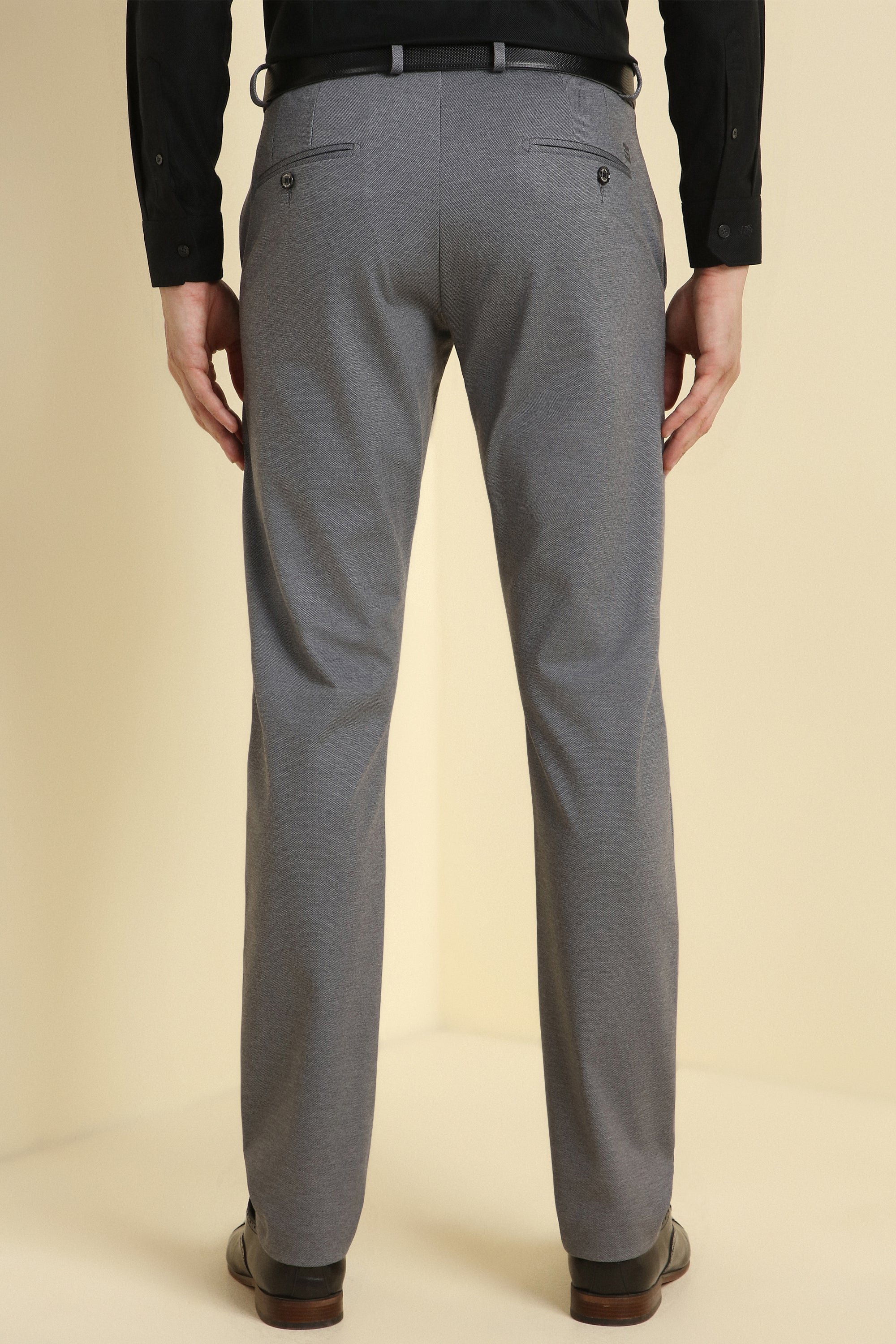 Men's Medium Grey Formal Regular Length Trouser