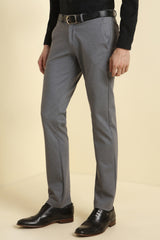 Men's Medium Grey Formal Regular Length Trouser