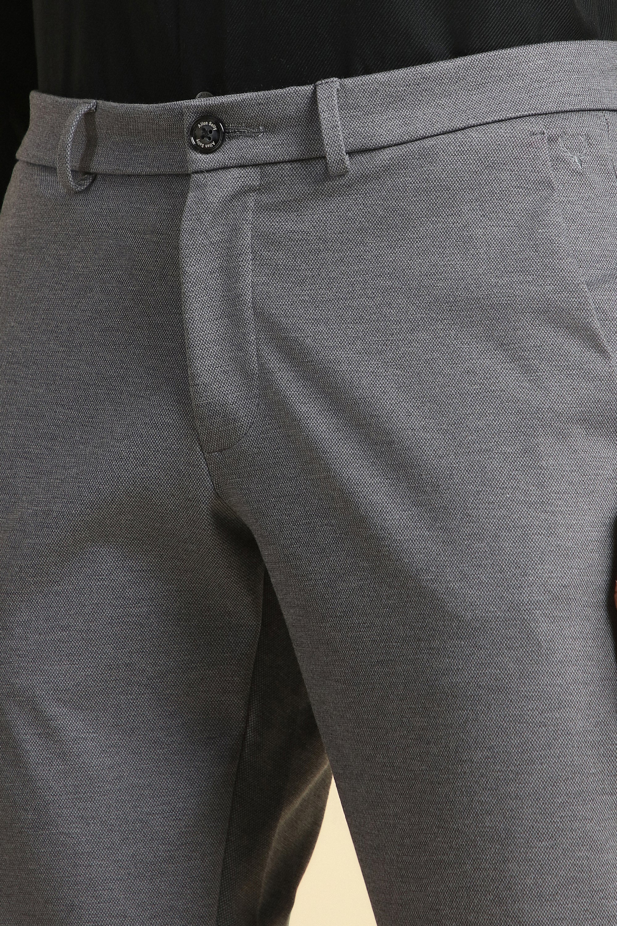 Men's Medium Grey Formal Regular Length Trouser