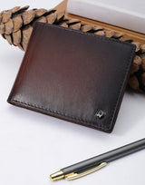 Men's Brown Leather Two Fold Wallet with Ombre Effect