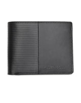 Men's Black Textured Leather Two Fold Wallet