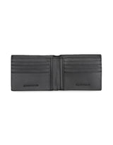Men's Black Textured Leather Two Fold Wallet