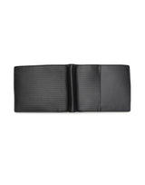 Men's Black Textured Leather Two Fold Wallet