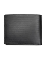 Men's Black Textured Leather Two Fold Wallet