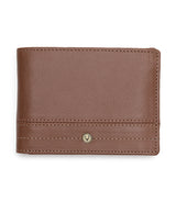 Men's Brown Leather Textured Two Fold Wallet