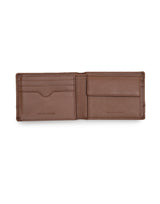 Men's Brown Leather Textured Two Fold Wallet