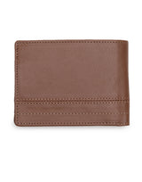 Men's Brown Leather Textured Two Fold Wallet