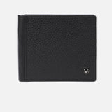 Men's Black Leather Two Fold Wallet