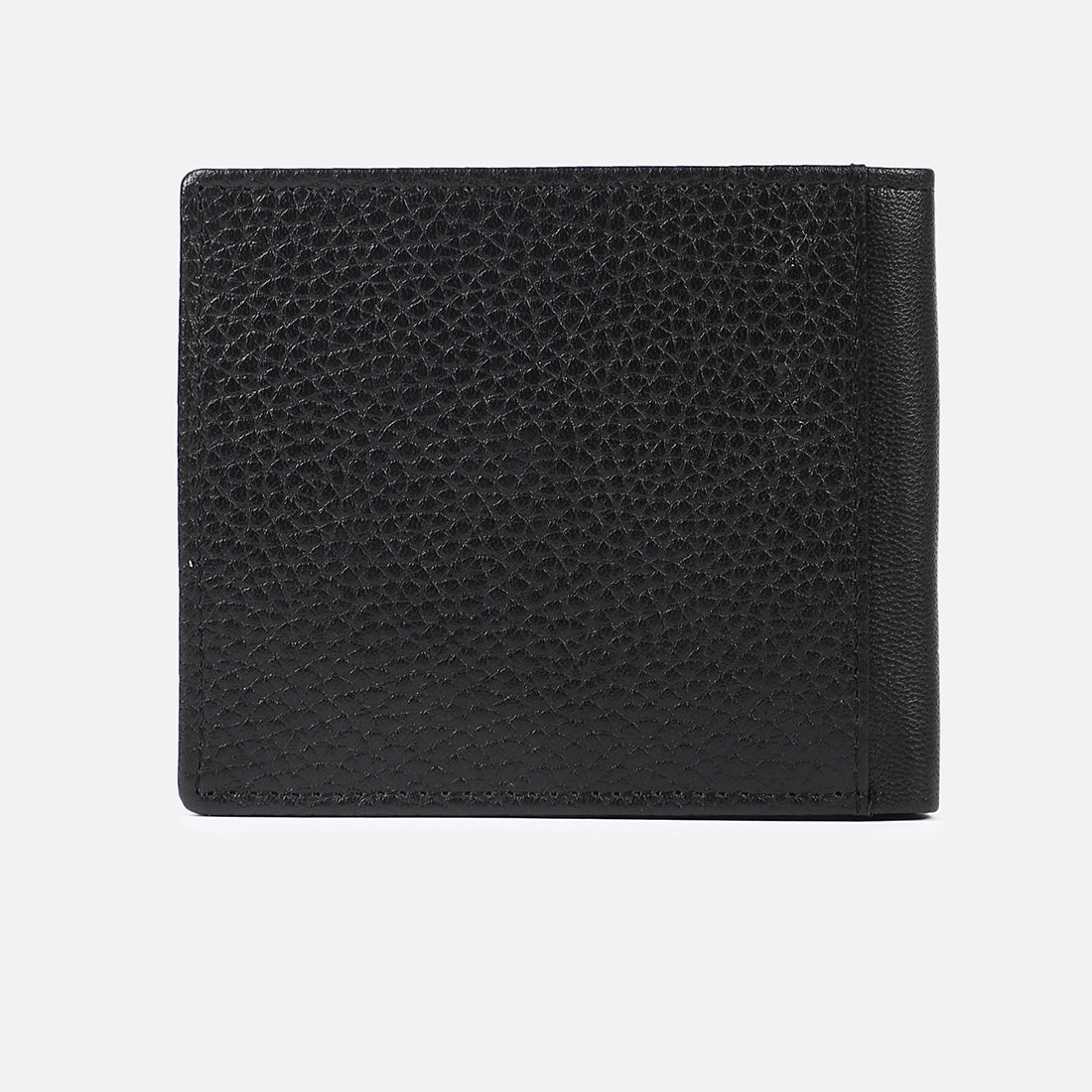 Men's Black Leather Two Fold Wallet