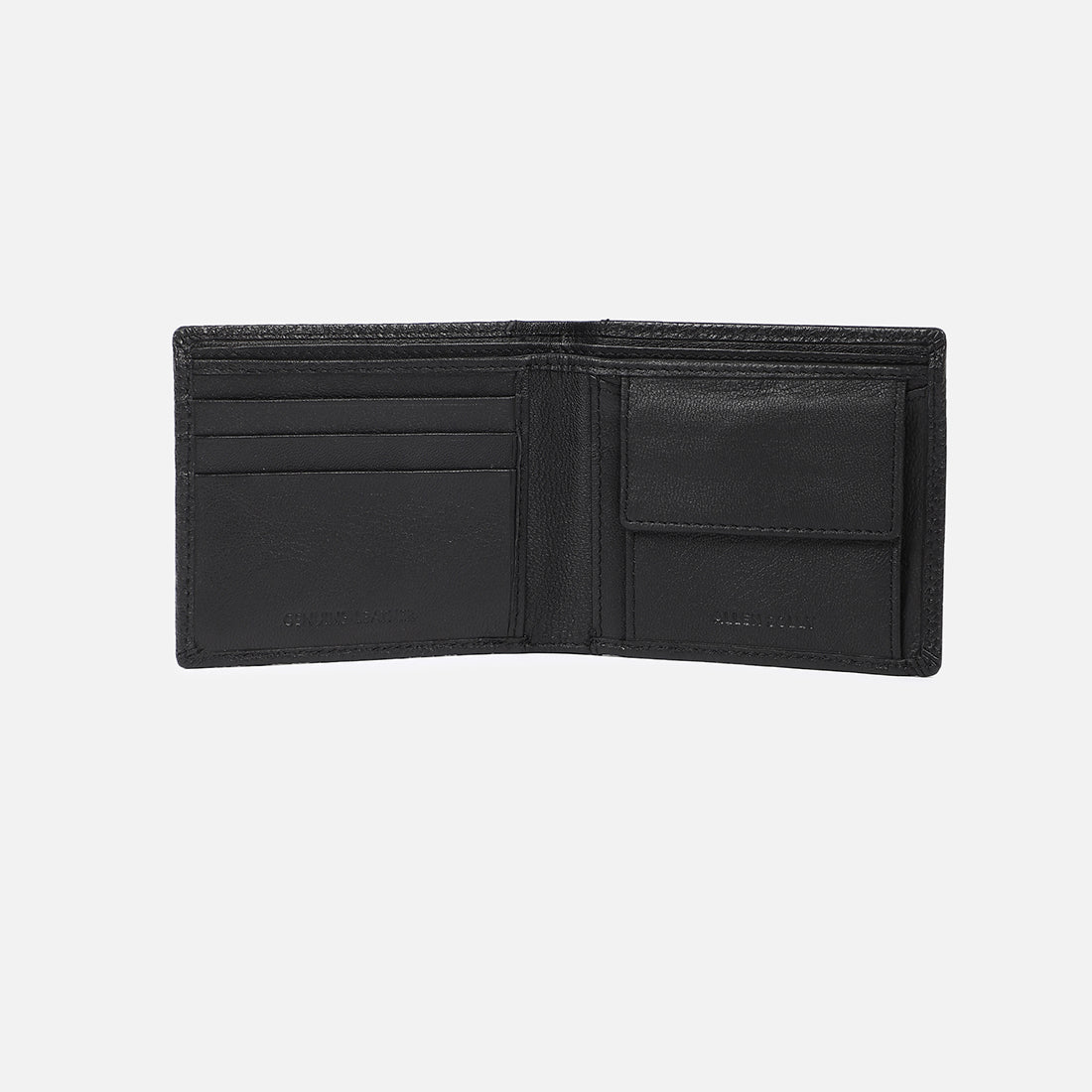 Men's Black Leather Two Fold Wallet