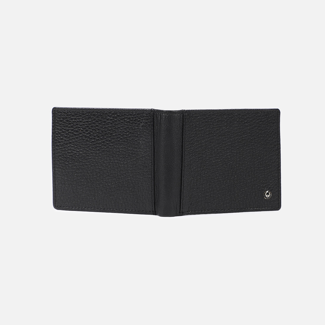 Men's Black Leather Two Fold Wallet