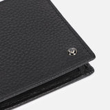 Men's Black Leather Two Fold Wallet