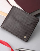 Men's Brown Textured Leather Two Fold Wallet