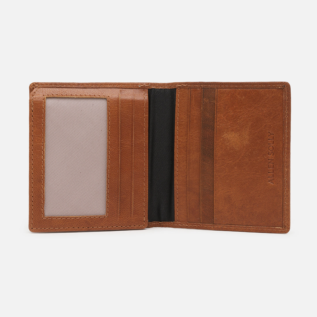 Men's Tan Textured Leather Two Fold Wallet