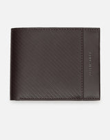 Men's Brown Stripped Leather Two Fold Wallet