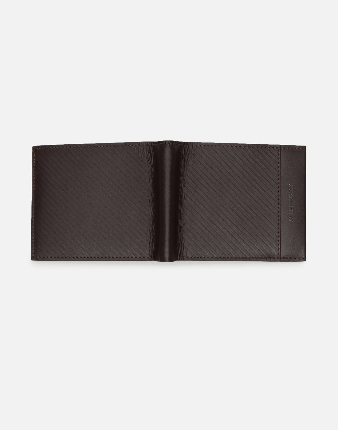 Men's Brown Stripped Leather Two Fold Wallet