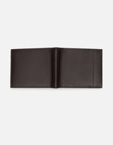 Men's Brown Stripped Leather Two Fold Wallet