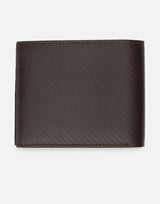 Men's Brown Stripped Leather Two Fold Wallet