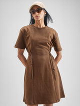 Women's Brown A-Line Dress