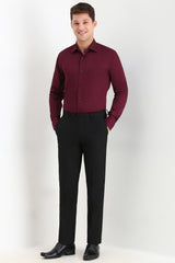Men's Maroon Formal Full Sleeves Solid Shirt