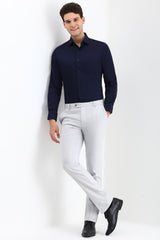 Men's Navy Formal Full Sleeves Solid Shirt