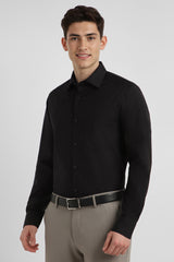 Men's Black Formal Full Sleeves Solid Shirt