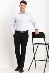 Men's Light Grey Formal Full Sleeves Shirt