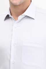 Men's Light Grey Formal Full Sleeves Shirt