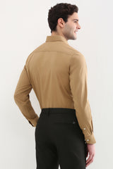Men's Tan Formal Full Sleeves Shirt