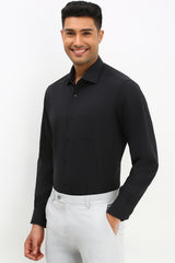 Men's Black Formal Full Sleeves Solid Shirt