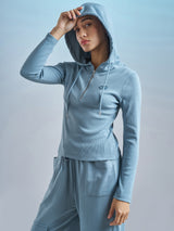 Women's Blue Casual Printed Regular Fit Full Sleeves Top